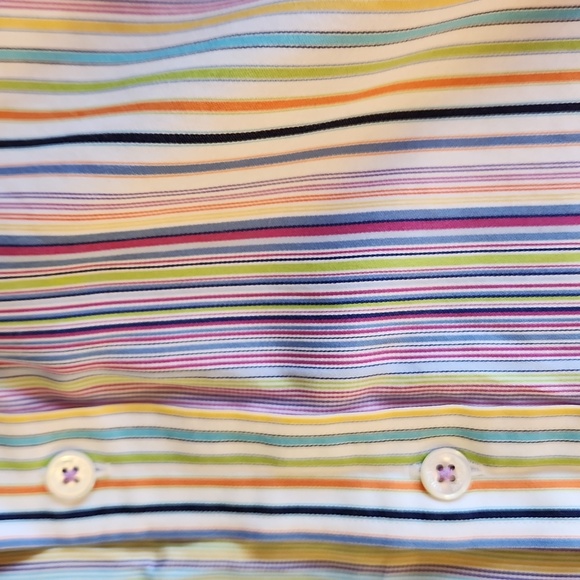 Bugatchi Uomo colourful striped shirt, size medium - Picture 4 of 9